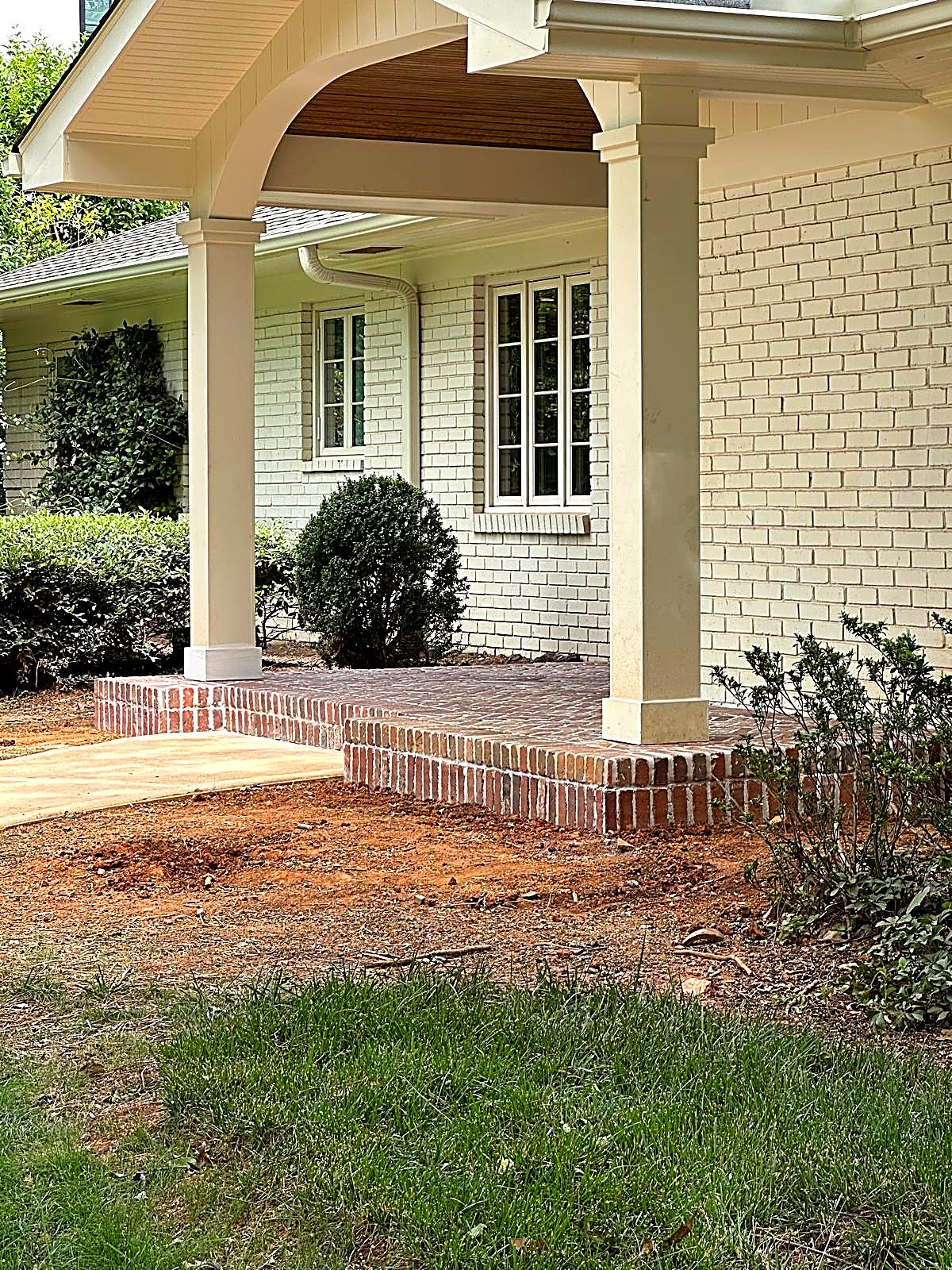 Brick porch construction